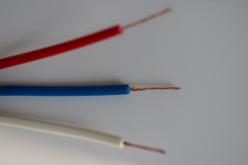 Red blue and green wire