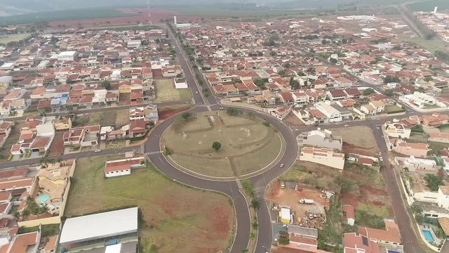 Aerial image during the day of Altinopolis city, Sao Paulo / Brazil