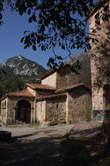 Fototapeta na wymiar Pre-Romanesque church of Santa María de Lebeña. In the peaks of Europe. North of Spain.