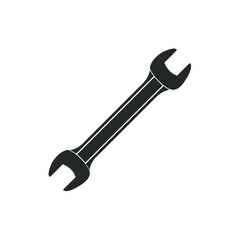 wrench black icon. isolated vector