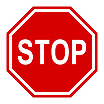 Stop traffic sign, red vector illustration for apps and webdesign