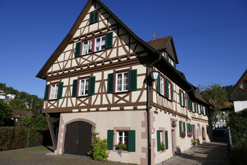 Fototapeta na wymiar Bavarian town of Schiltach with half timbered houses