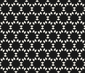 Vector seamless texture, floral tile pattern. Monochrome geometric background