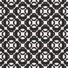 Abstract geometric monochrome seamless pattern in oriental style