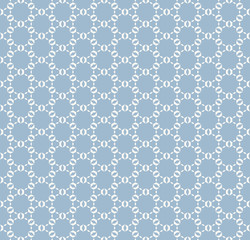 Subtle vector geometric seamless pattern. Delicate soft blue hexagonal ornament