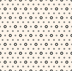 Abstract black and white geometric seamless pattern with small linear hexagons