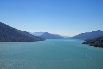 Fototapeta premium seascape view in Marlborough region of New Zealand