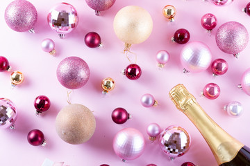 Christmas party with champagne