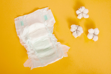 diapers over gray table