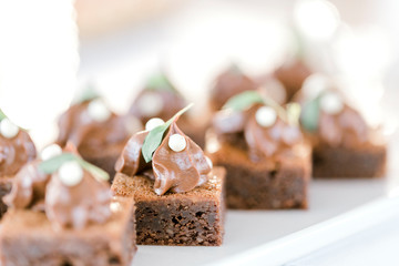 cake with chocolate and nuts