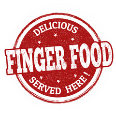 Delicious finger food sign or stamp