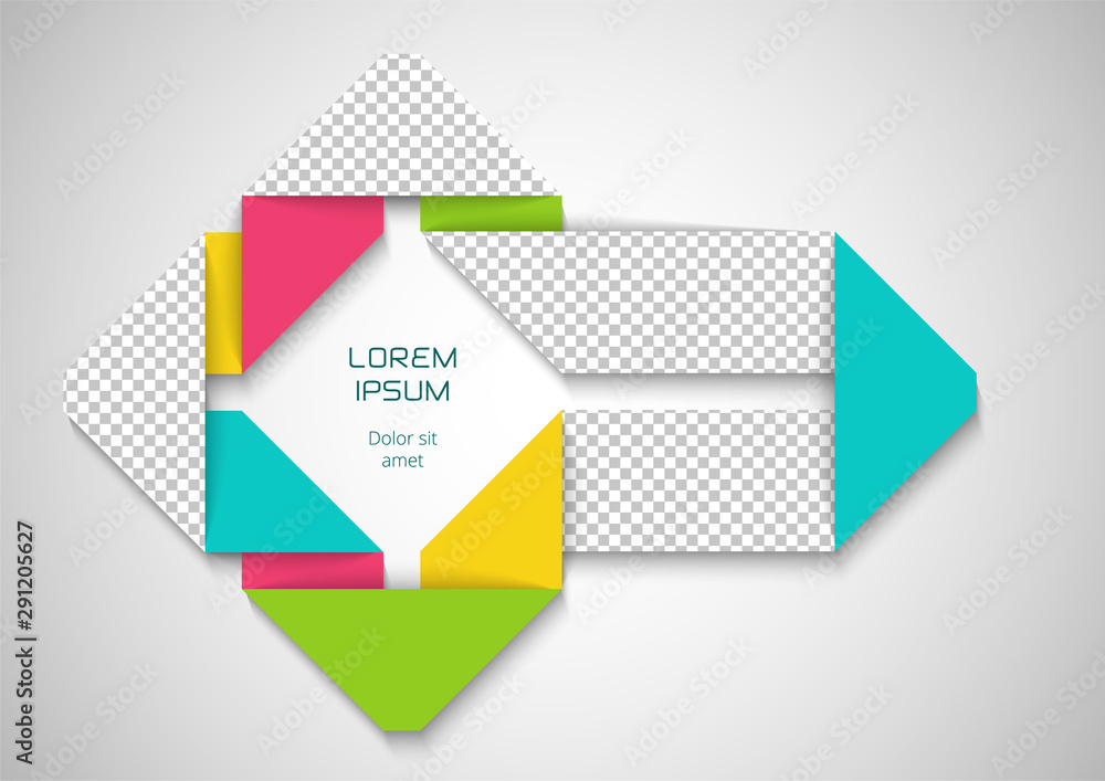 Wall mural template for photo collage in modern style. frames for clipping masks are in the vector file. templa