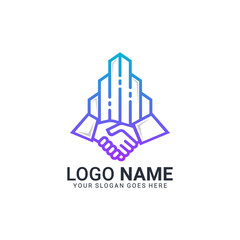 Deal building business logo design. Editable modern logo design