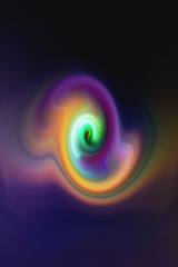 Abstract twisted spiral, different colors, spiral sphere