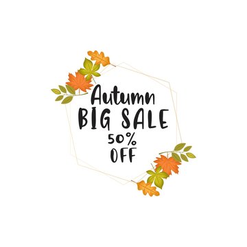 Autumn Sale Fall Leaves Shopping Promotion Elemen Card