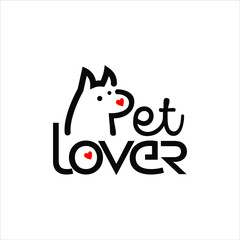 veterinary logo funny black typography idea for pet dog lover lettering design