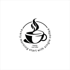 coffee  shop logo simple retro black color illustration a cup of icon