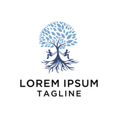 Human Tree Logo Design Template