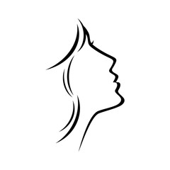 Beauty face line vector logo