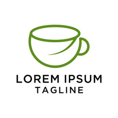 Leaf Cup Logo Design Template