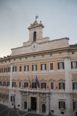 Fototapeta na wymiar Montecitorio Palace: Chamber of Deputies of the Italian Republic and the Italian Parliament