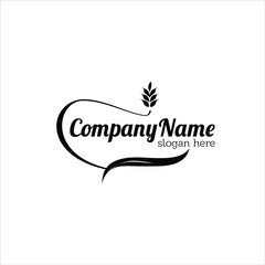 bakery logo wheat vector simple black badge concept organic flour emblem design