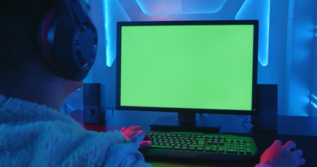 cyber sport gamer with computer © ryanking999