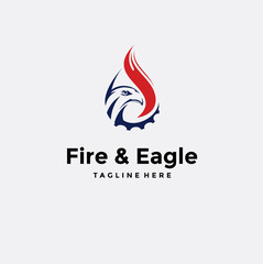 Vector logo design, fire and eagle