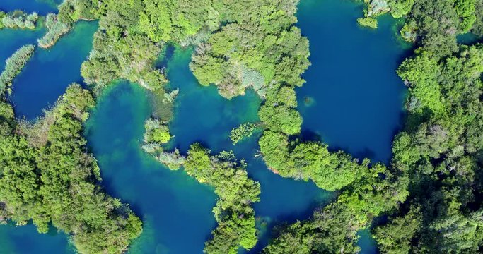 Flowing lakes of Skradinski buk waterfall in Krka National Park, Croatia