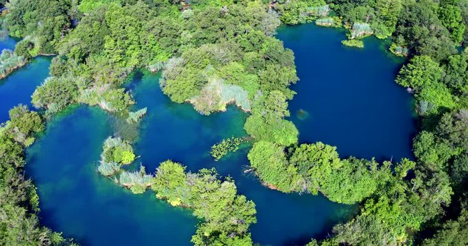 Flowing lakes of Skradinski buk waterfall in Krka National Park, Croatia