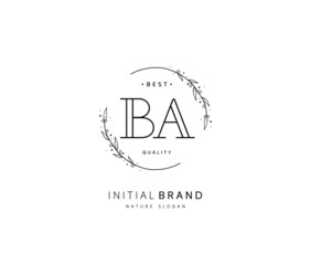 B A BA Beauty vector initial logo, handwriting logo of initial signature, wedding, fashion, jewerly, boutique, floral and botanical with creative template for any company or business.