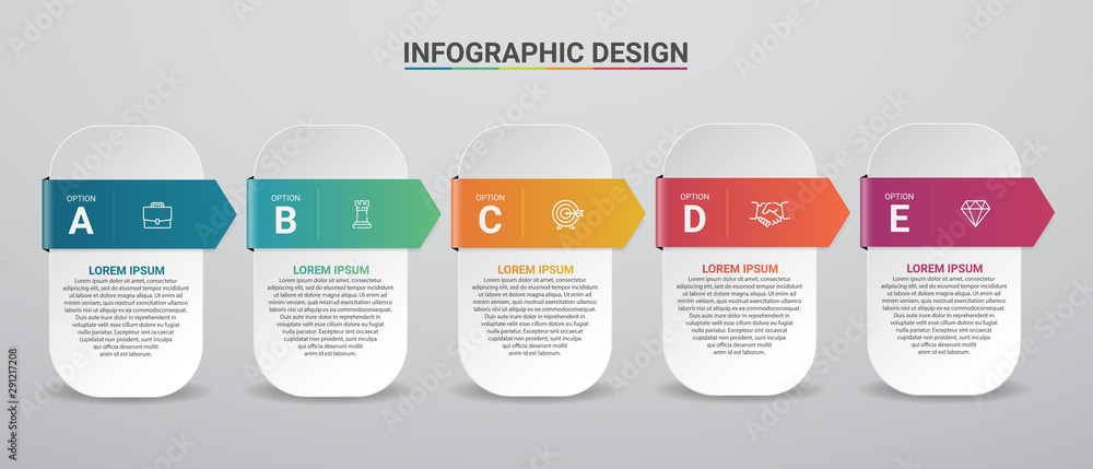 Poster business data visualization.steps process chart. abstract elements of graph, diagram with steps, opt