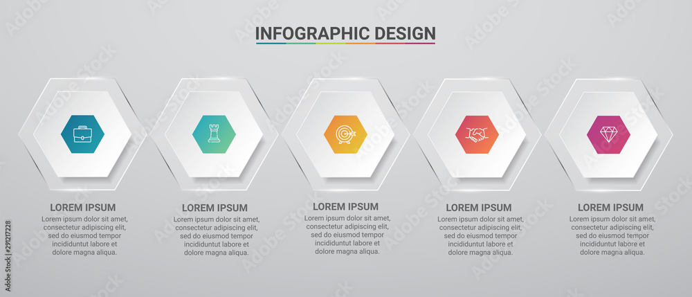 Poster business data visualization.steps process chart. abstract elements of graph, diagram with steps, opt