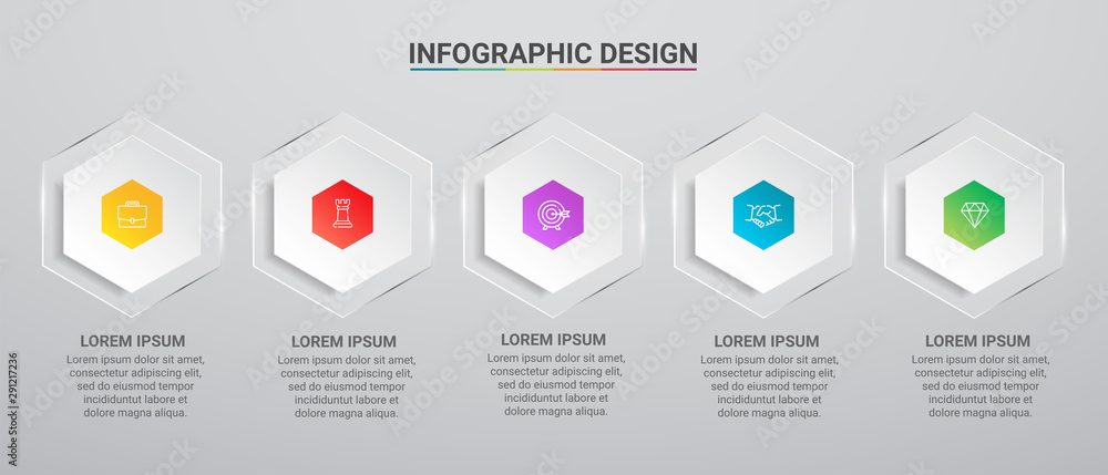 Poster business data visualization.steps process chart. abstract elements of graph, diagram with steps, opt