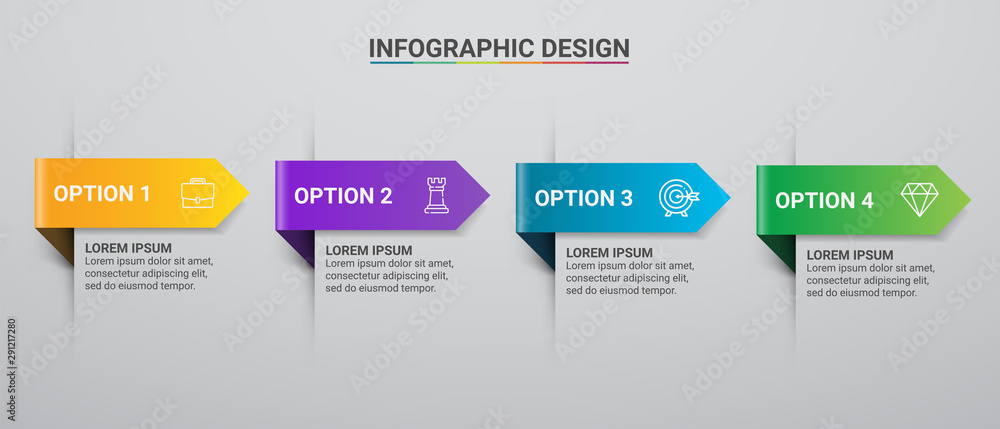 Aufkleber business data visualization.steps process chart. abstract elements of graph, diagram with steps, opt