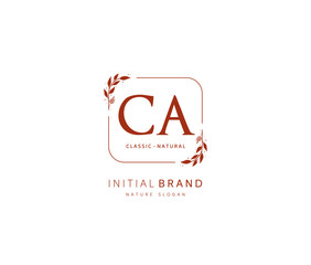 C A CA Beauty vector initial logo, handwriting logo of initial signature, wedding, fashion, jewerly, boutique, floral and botanical with creative template for any company or business.