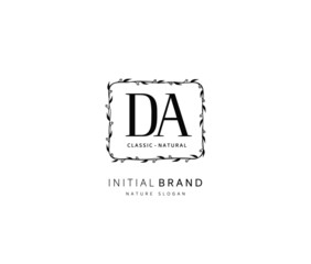 D A DA Beauty vector initial logo, handwriting logo of initial signature, wedding, fashion, jewerly, boutique, floral and botanical with creative template for any company or business.