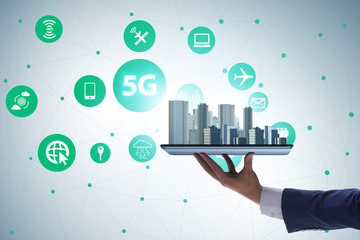 5G mobile technology concept - high internet speed