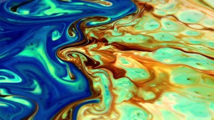 Slow Motion Macro Abstract Pattern Artistic Concept Surface Moving Surface Liquid Paint Splashing Art Design