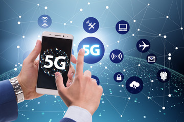 5G mobile technology concept - high internet speed