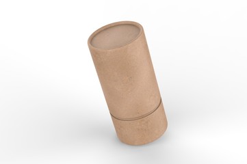 Blank Kraft Paper Push Up Tube Packaging For Branding. 3d render illustration.