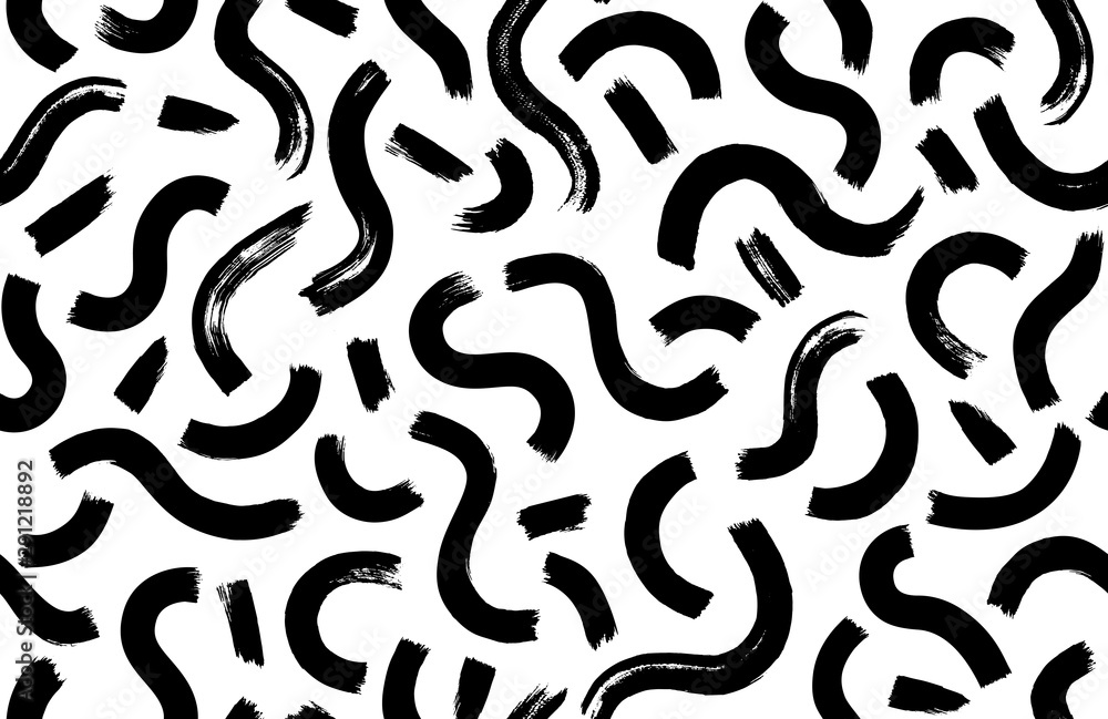 Wall mural vector seamless pattern with brush stroke elements. stylish abstract background.