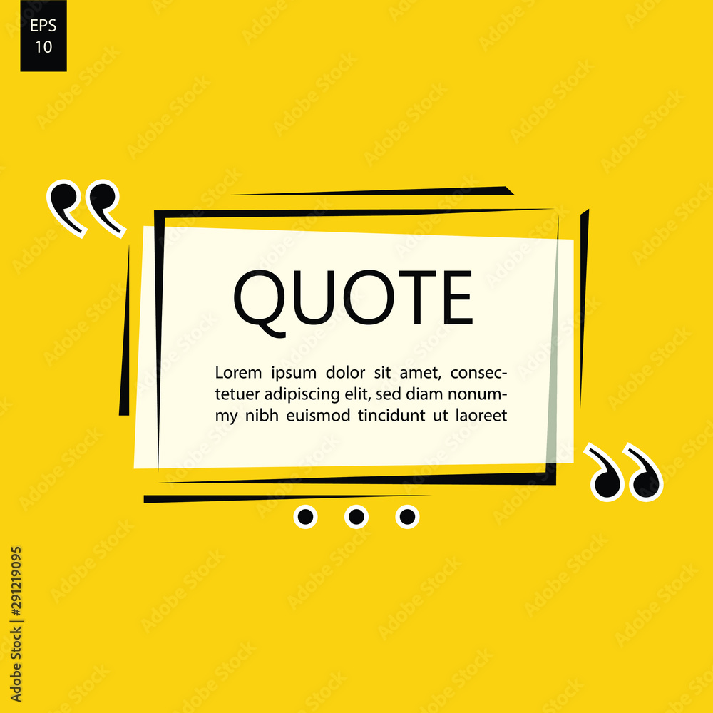 Aufkleber illustration vector of typography design. remark quote text box poster template concept. blank empty