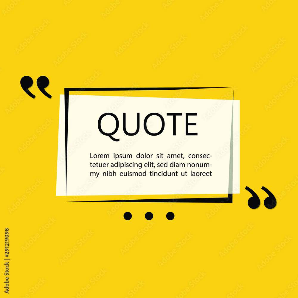Aufkleber illustration vector of typography design. remark quote text box poster template concept. blank empty
