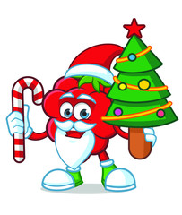 christmas Raspberries Mascot character design vector