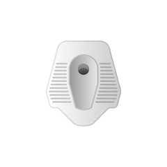 Squat toilet seat icon, asian traditional toilet bathroom style.