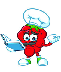  Raspberries with chef hat Mascot character design vector