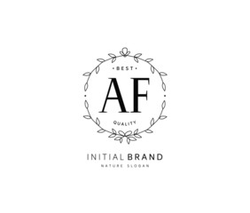 A F AF Beauty vector initial logo, handwriting logo of initial signature, wedding, fashion, jewerly, boutique, floral and botanical with creative template for any company or business.