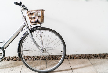 Obraz premium Vintage bicycle with copy space, ecological transportation concept.
