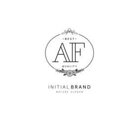 A F AF Beauty vector initial logo, handwriting logo of initial signature, wedding, fashion, jewerly, boutique, floral and botanical with creative template for any company or business.